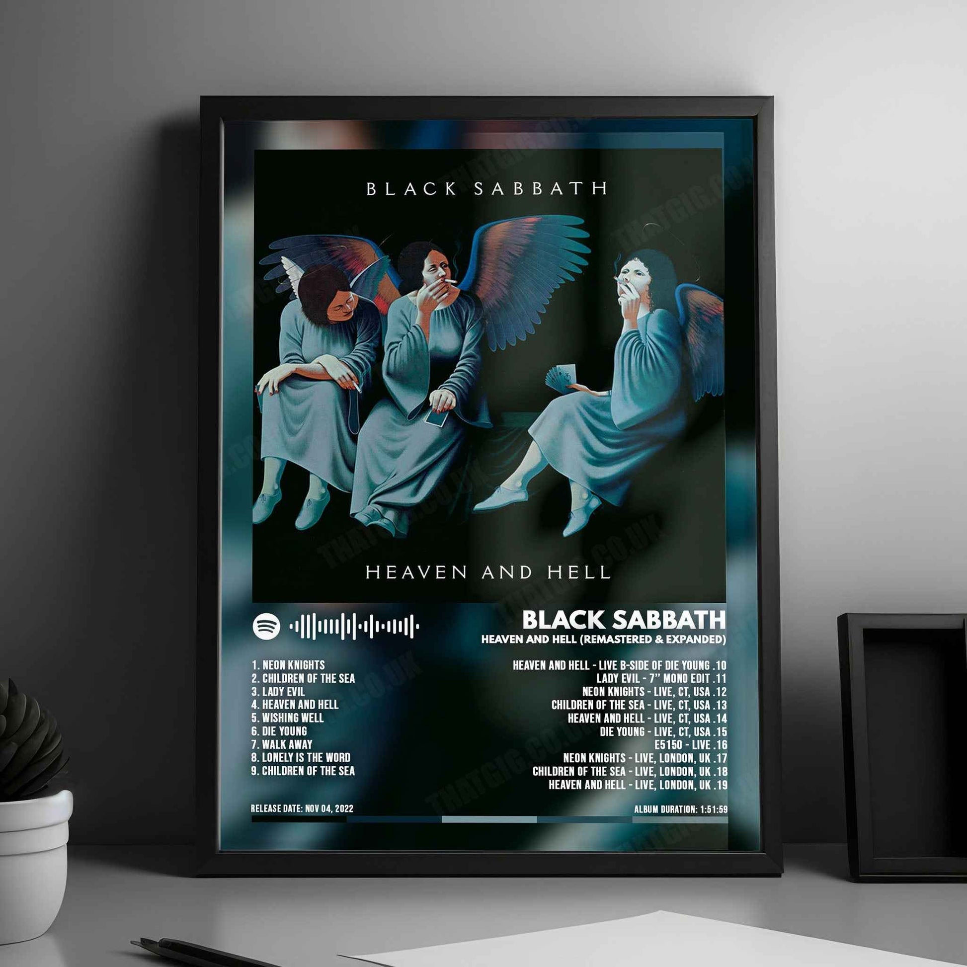 Black Sabbath "Heaven and Hell" Album Cover Poster - with Complete Tracklist
