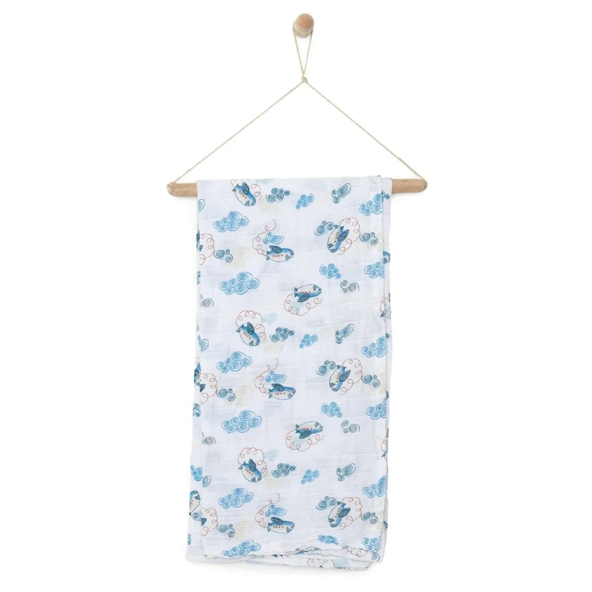 Little Dreams Plane Print Muslin Baby Blanket (100 x 110 cm)