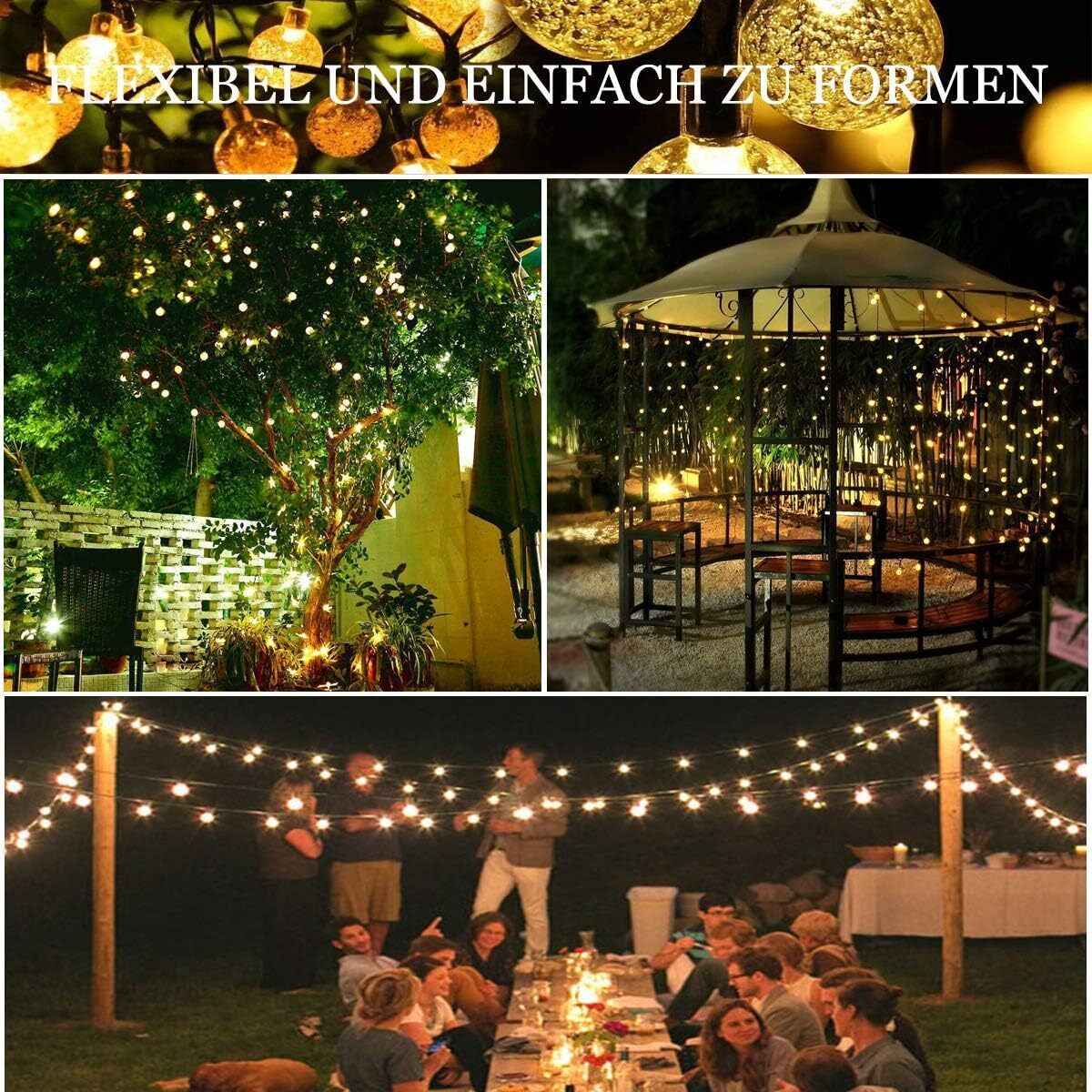 60 LED Solar String Lights 36ft/11m Warm White Fairy Lights for Outdoor & Indoor