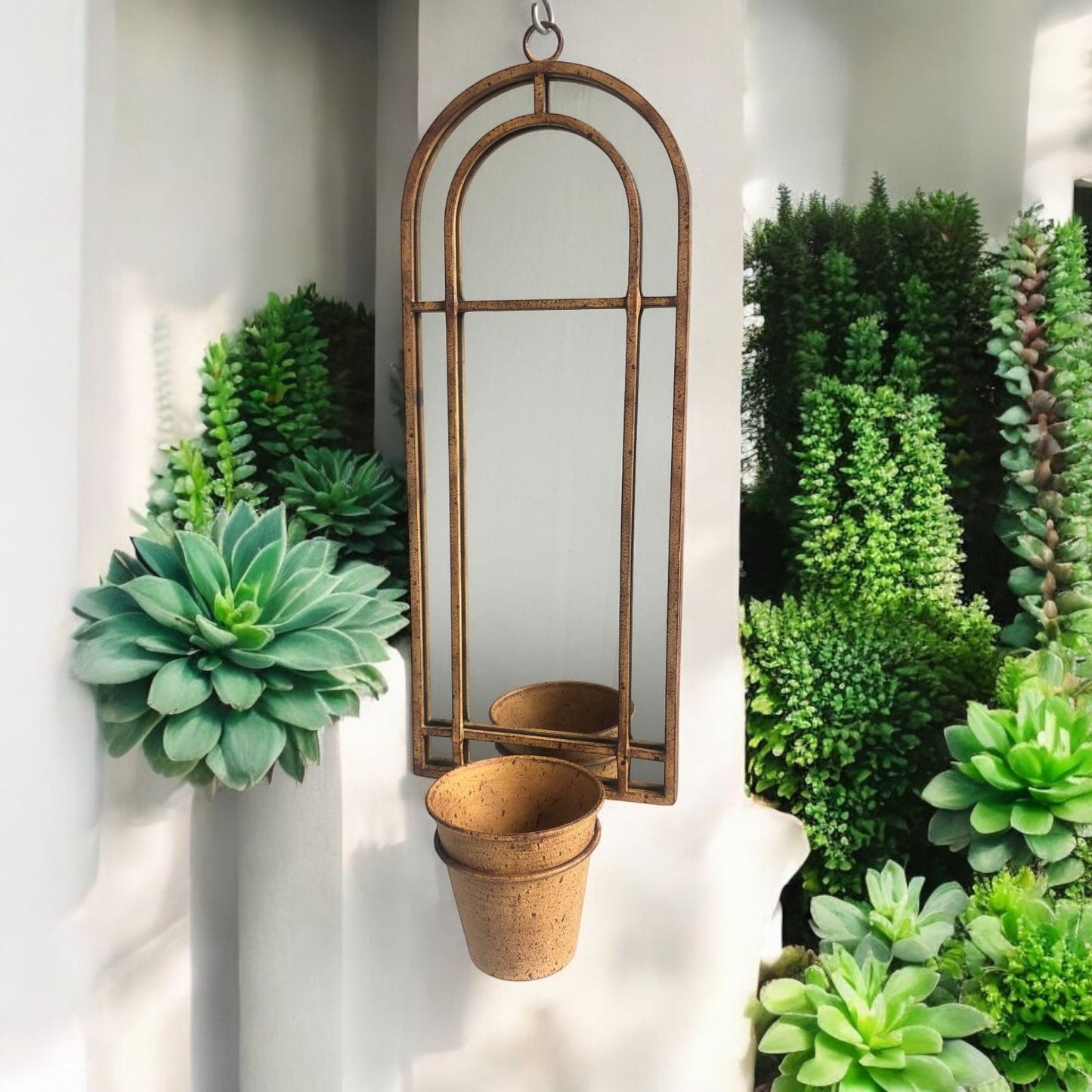 64CM WALL MIRROR WITH SINGLE PLANTER
