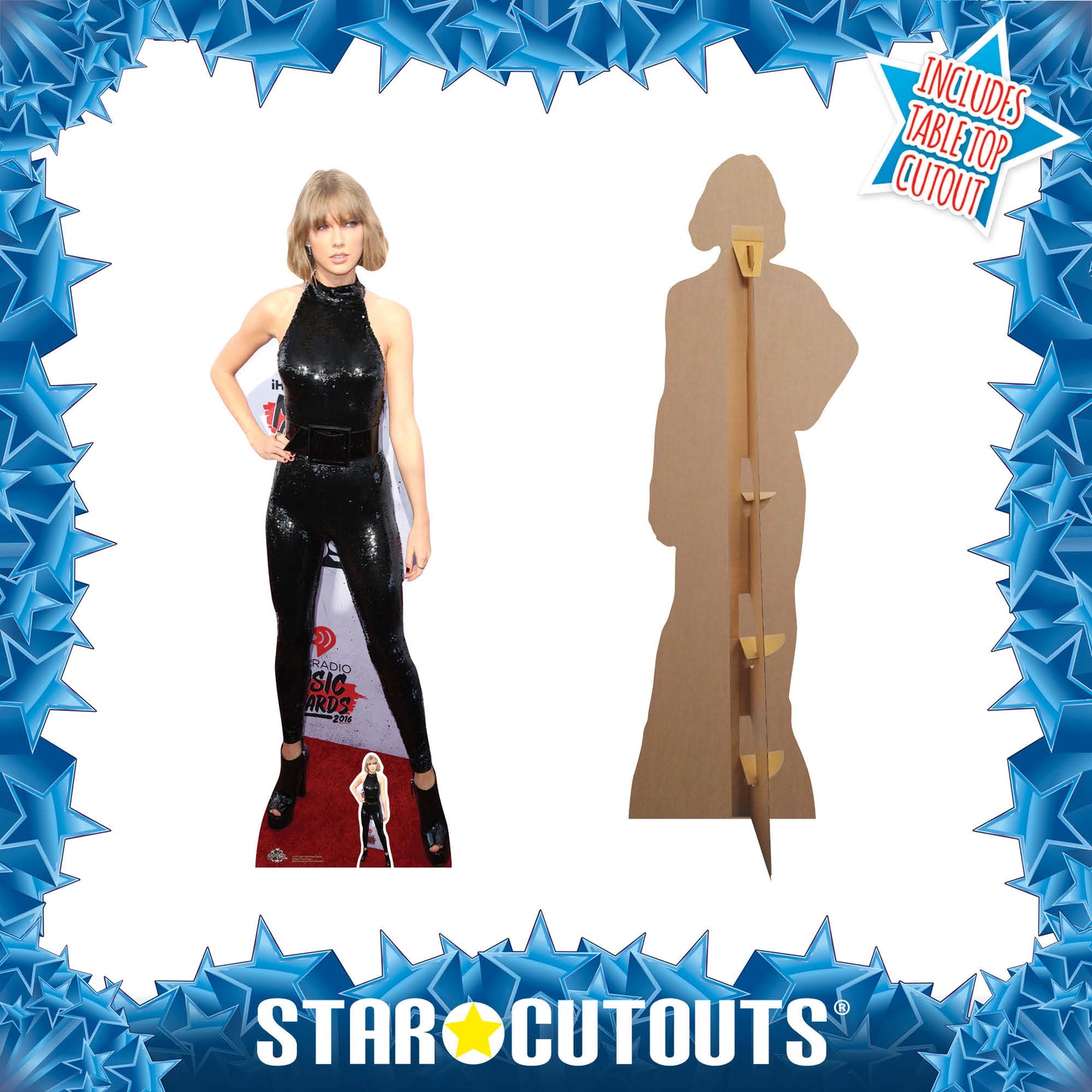 CS703 Taylor Black Catsuit Height 179cm Lifesize Cardboard Cut Out With Mini