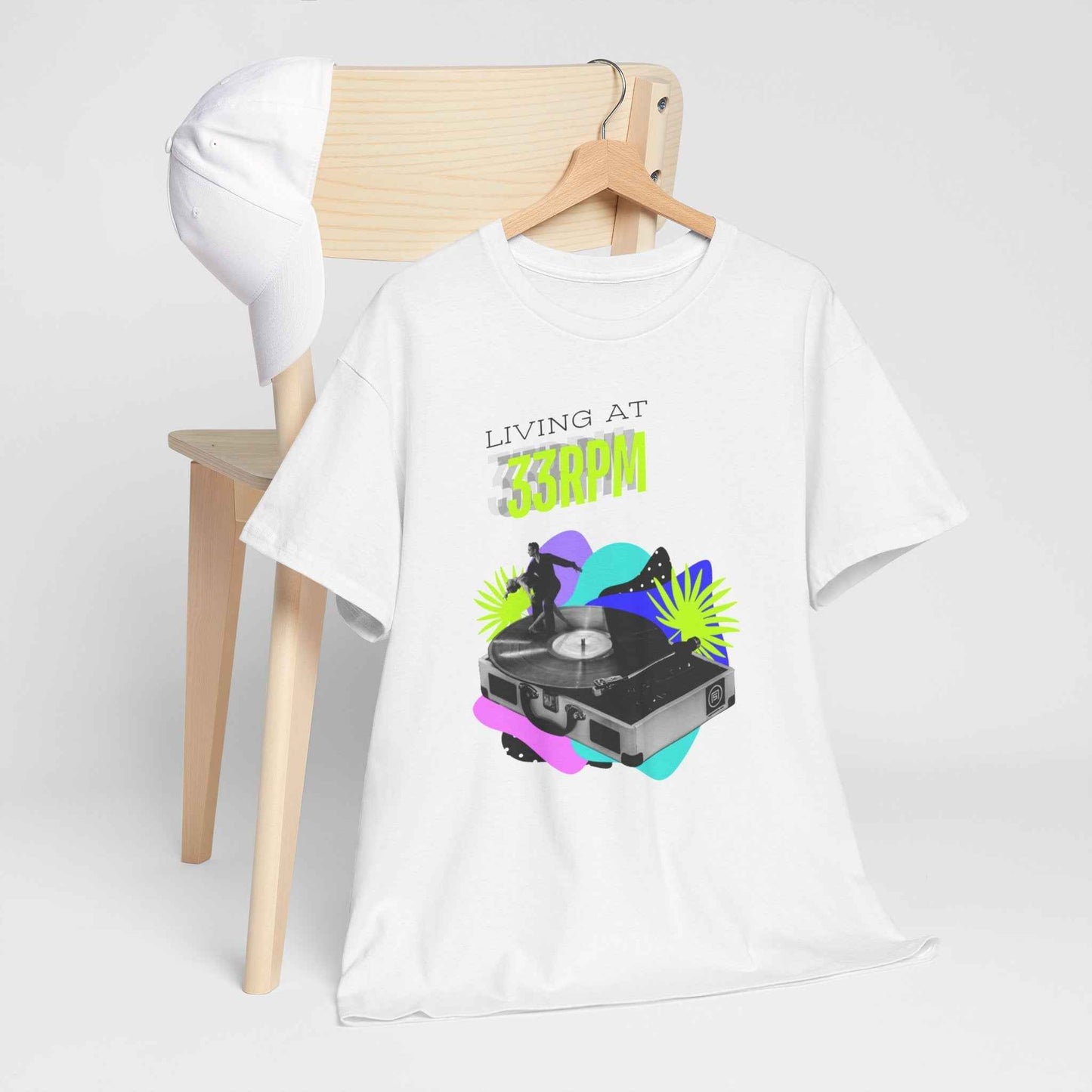 'Living at 33rpm' Flouro Men's T-Shirt