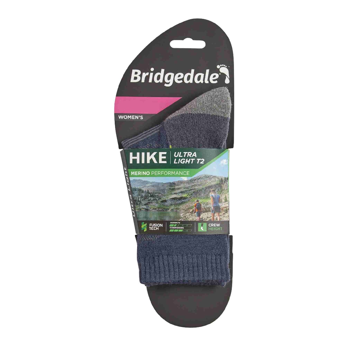 1 Pack Ladies Hiking Ultralight T2 Merino Wool Crew Socks
