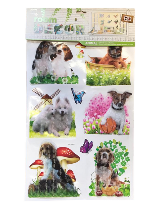 Adorable Animal Pets 3D Wall Stickers Vibrant Room Decor