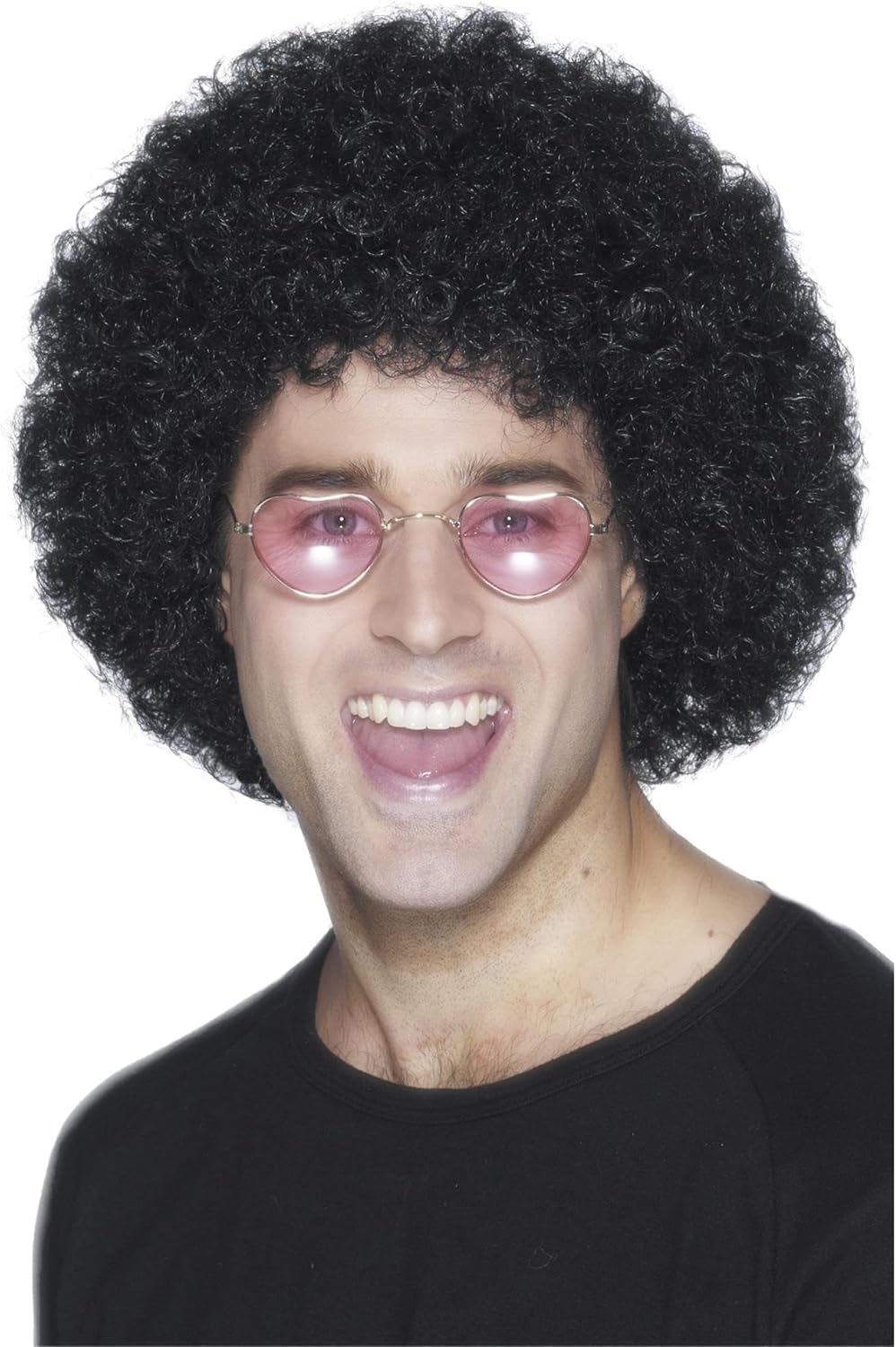 Smiffys Afro Wig, Economy, Black, 1970's Disco, New but scruffy box
