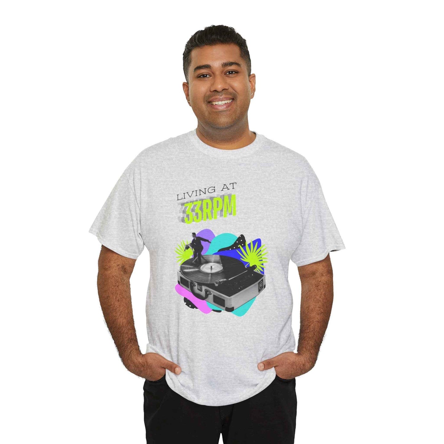 'Living at 33rpm' Flouro Men's T-Shirt