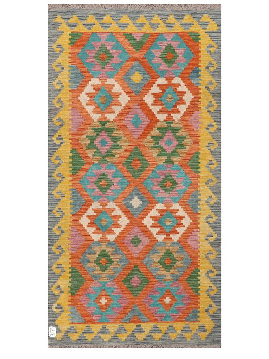 Maimana Afghanistan Kilim Rug - 195 x 98 cm
