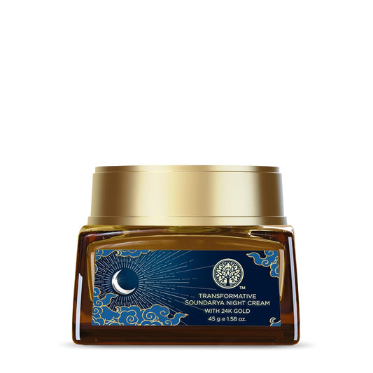 Forest Essentials Soundarya Night Cream | 24K Gold Anti-Aging Formula | Dry Skin