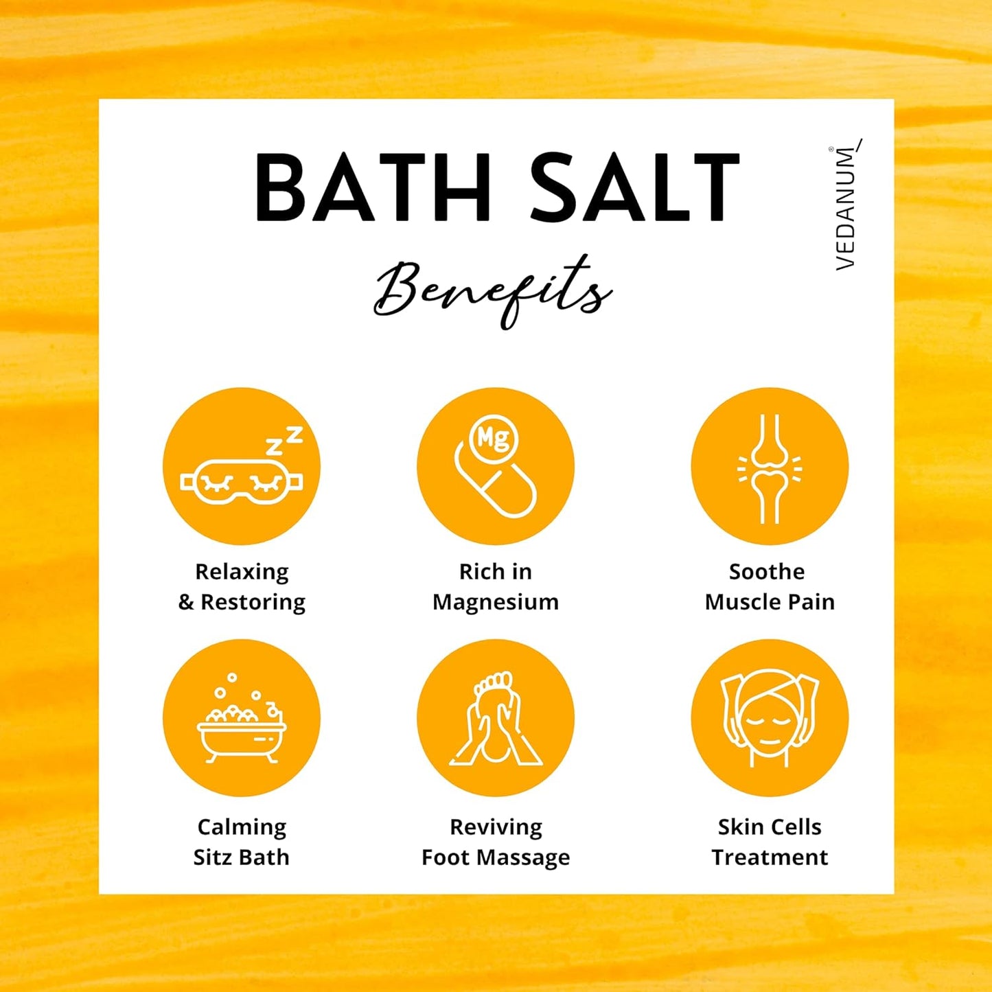 Vedanum Bath Salt Combo: Peach, Blueberry, Grape, Mango - 4x100g Jars
