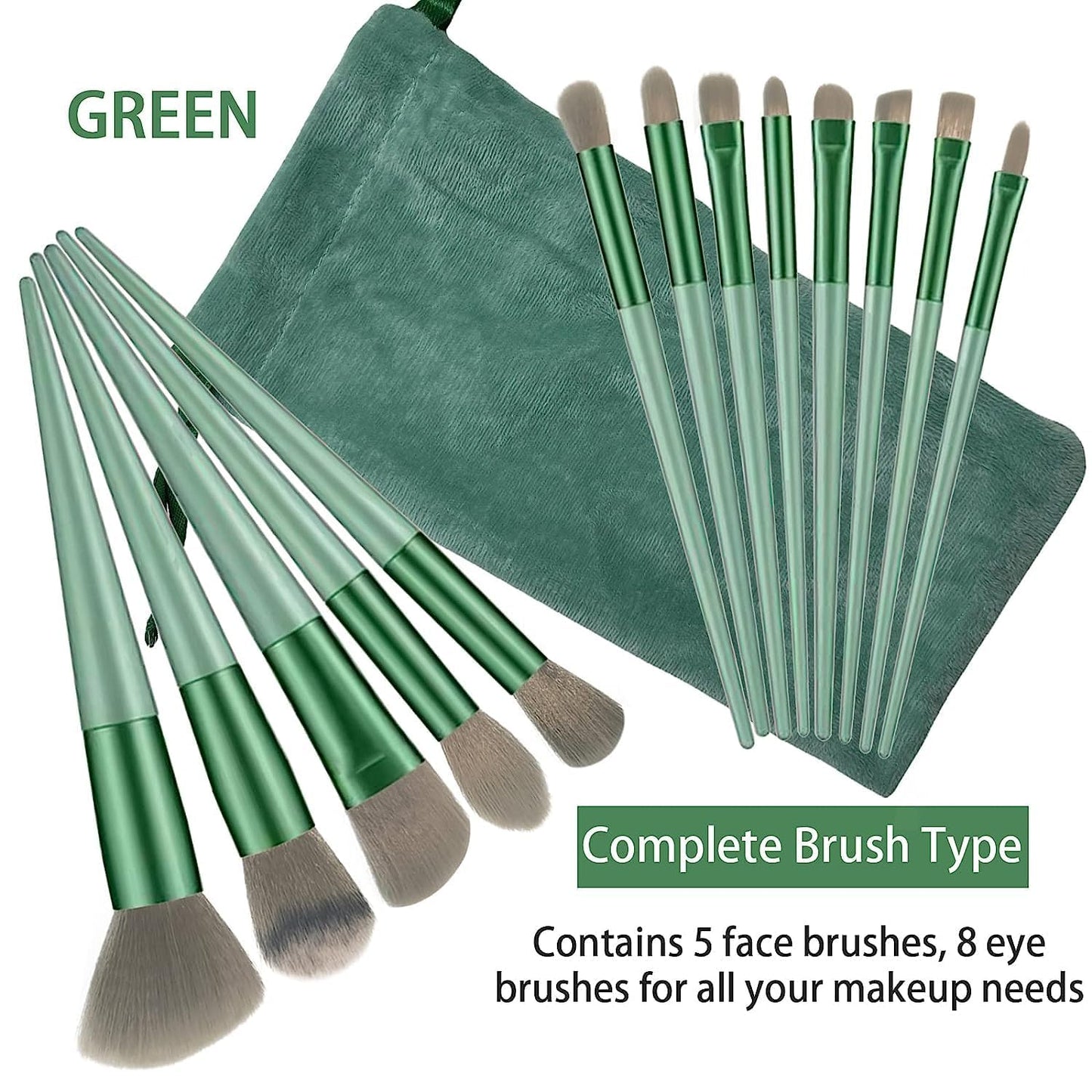 13-Piece Makeup Brush Set with Blender and Sponges
