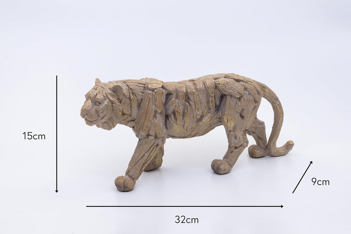 Driftwood Effect Resin Tiger Statue