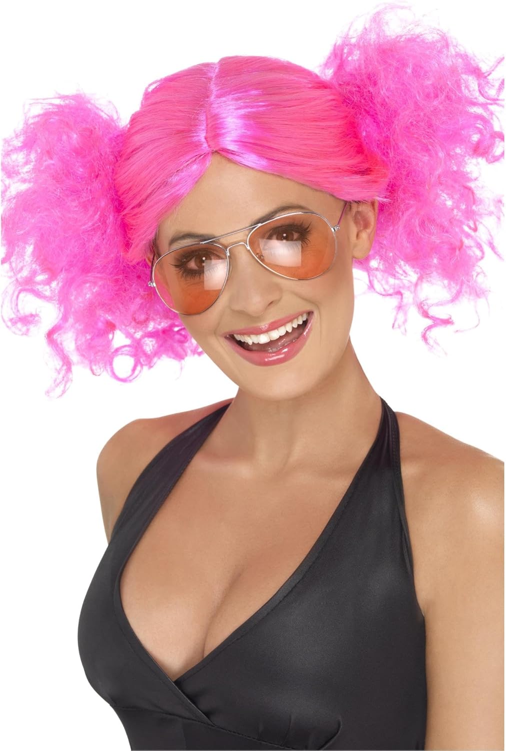 Smiffys 80s Bunches Wig, Pink ,New but open scruffy box