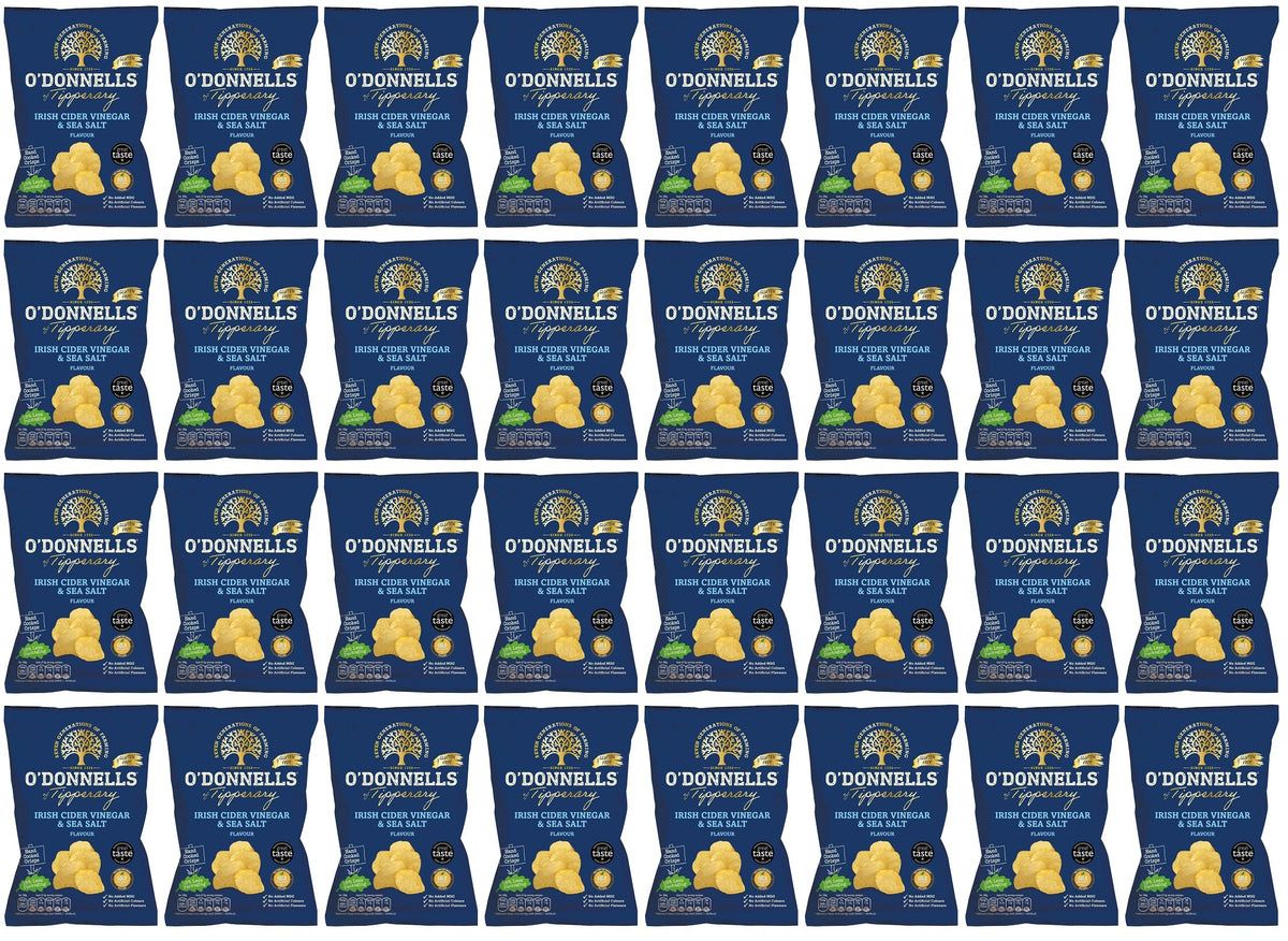 32 x Odonnells Of Tipperary Crisps Salt & Irish Cider Vinegar 44G