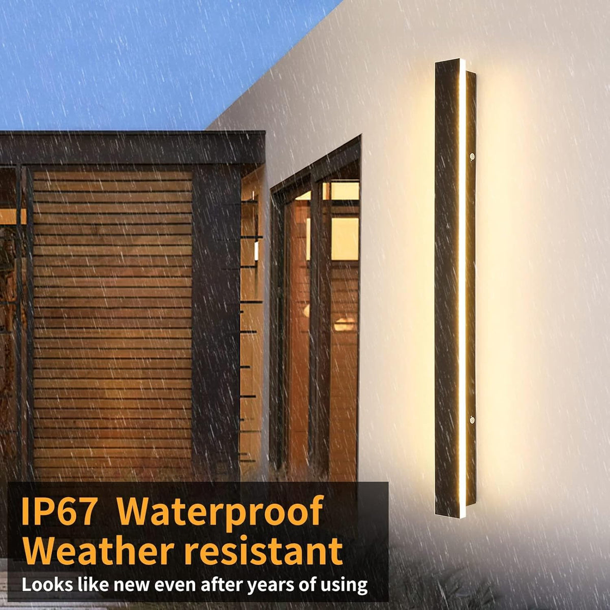 LED Outdoor Wall Light 80cm 3 Color 3000K 4500K 6000K Rainproof Mikeru