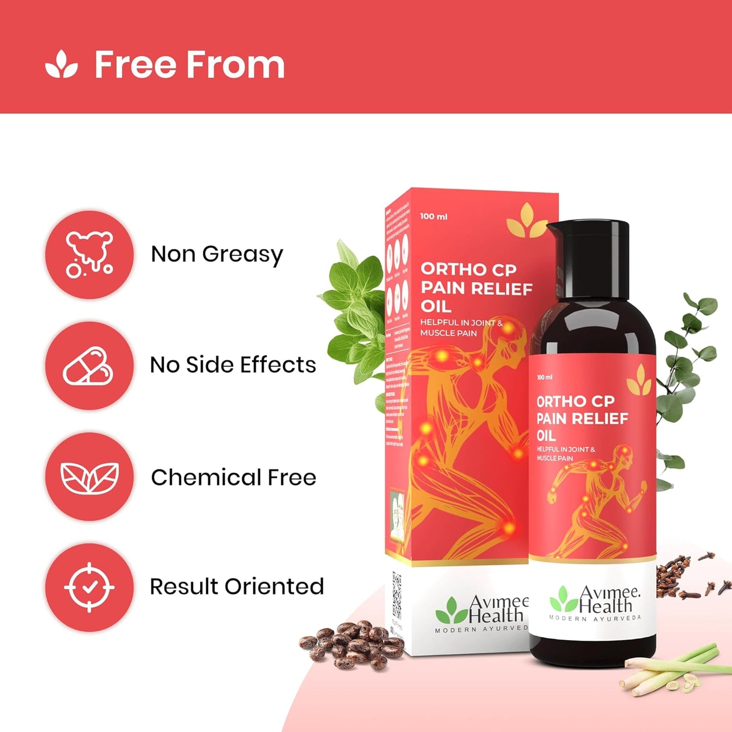 Avimee Herbal Ortho CP Pain Relief Massage Oil 100mL