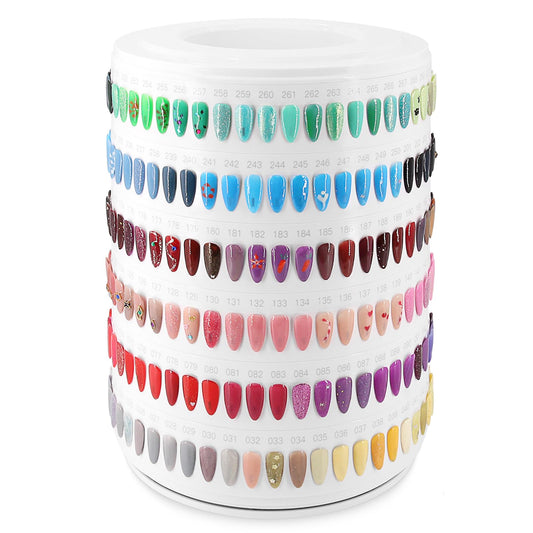300 Nail Colour Display Book Tower Rotatable Nail Swatches Book, Professional Nail Art Display Book Gel Nail Polish Chart Show (CS300)