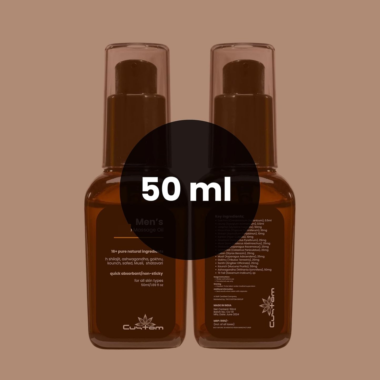 Men's 50ml Natural Lift-Up Massage Oil No Side Effects