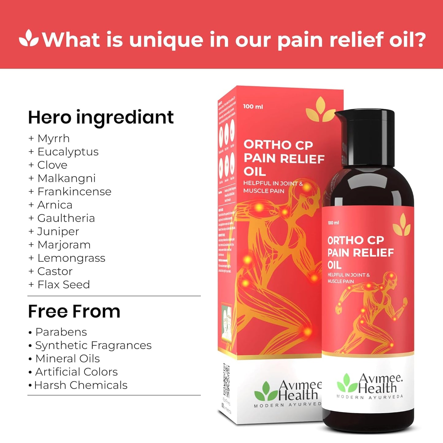 Avimee Herbal Ortho CP Pain Relief Massage Oil 100mL