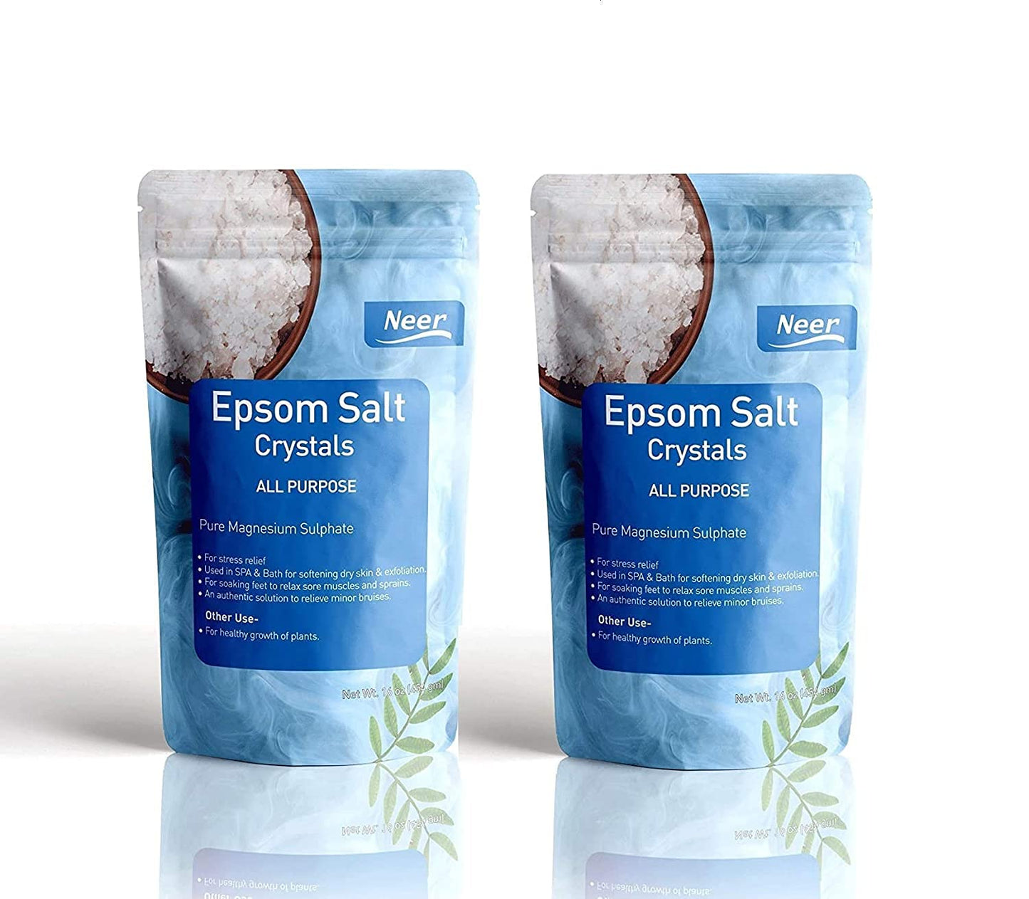 NEERCHEM Lavender Epsom Salt 454g Relaxation & Muscle Recovery Bath