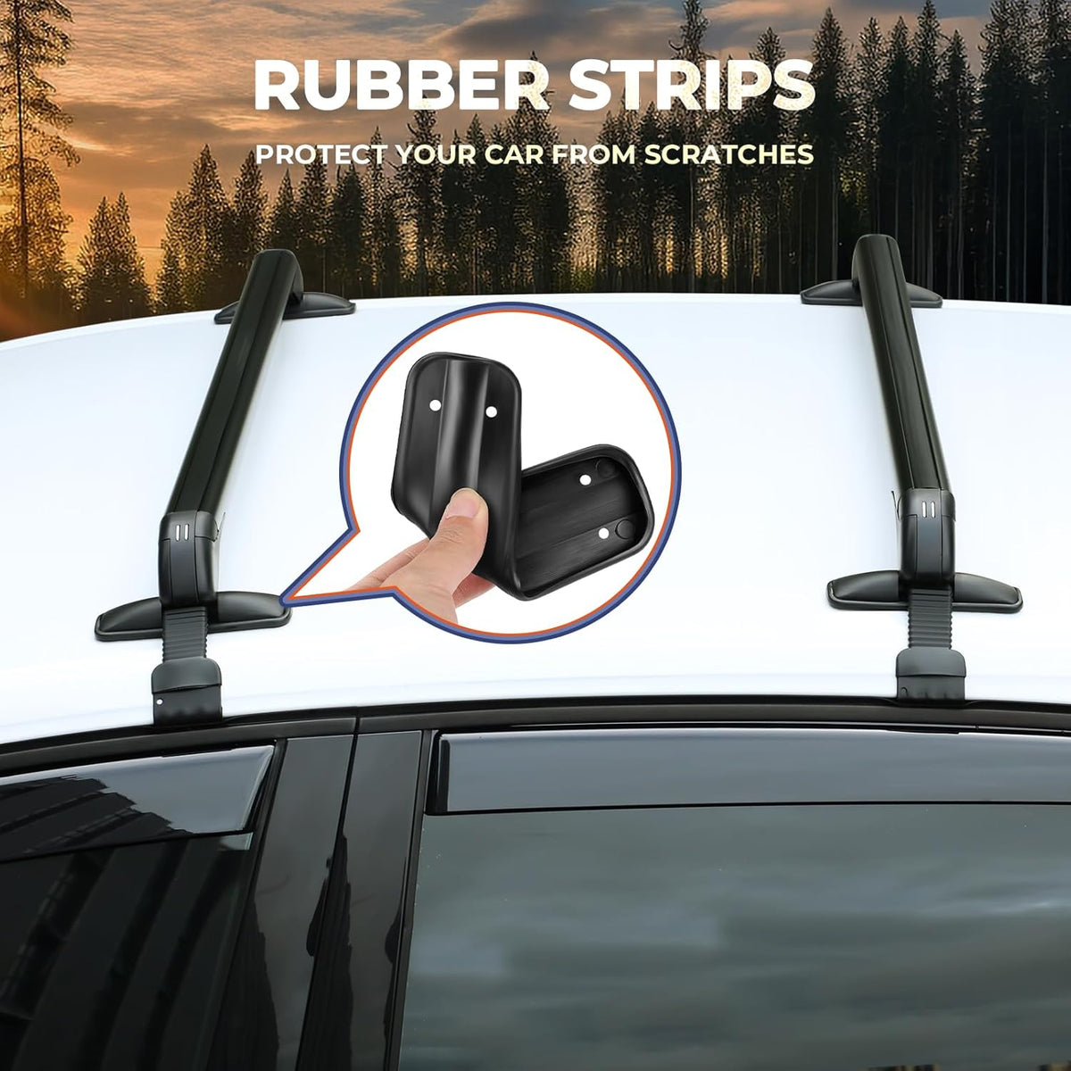 GEARZAAR 2pcs 105CM Lockable Car Roof Bars Universal Fit for Cars Without Rails
