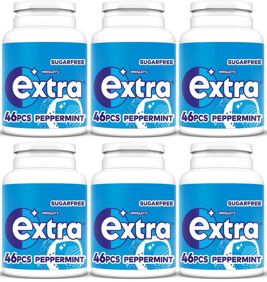 6 x Wrigley's Extra 46 Peppermint 64G
