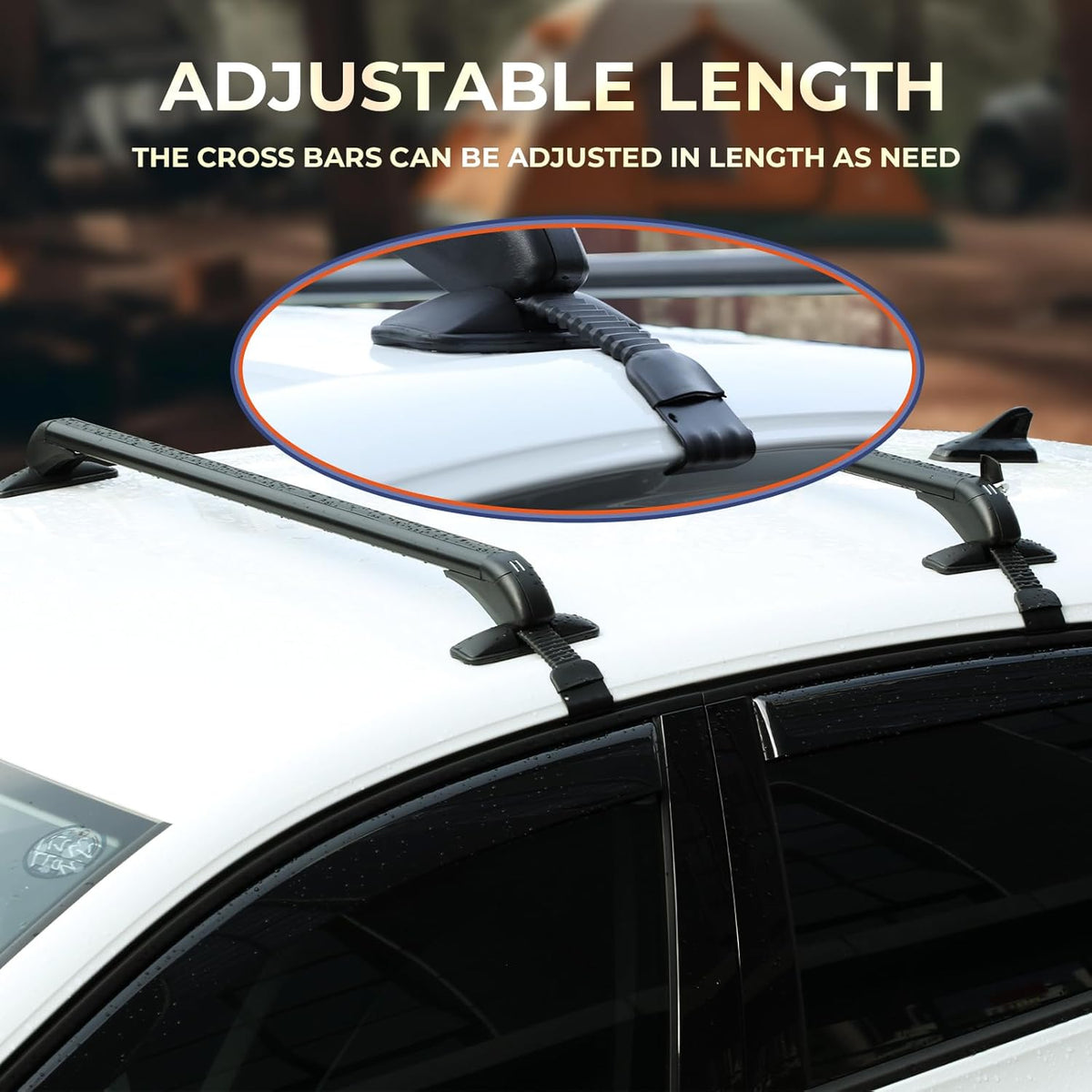 GEARZAAR 2pcs 105CM Lockable Car Roof Bars Universal Fit for Cars Without Rails