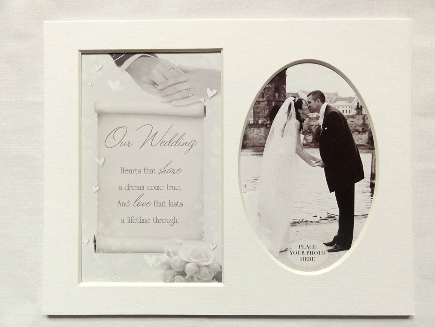 10 x 8 Sentiment Photo Mount Our Wedding Message