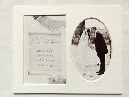 10 x 8 Sentiment Photo Mount Our Wedding Message