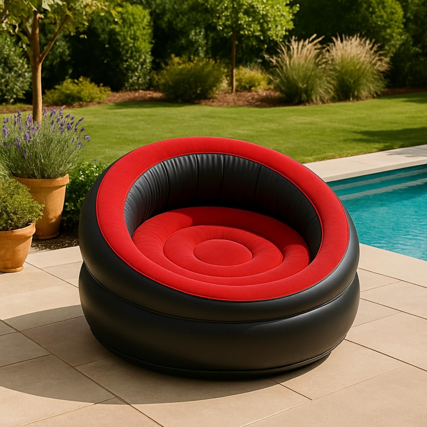 Black & Red Single Person Inflatable Chair