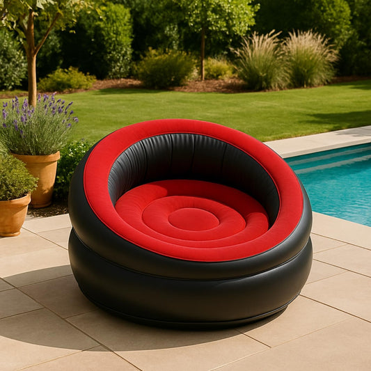 Black & Red Single Person Inflatable Chair