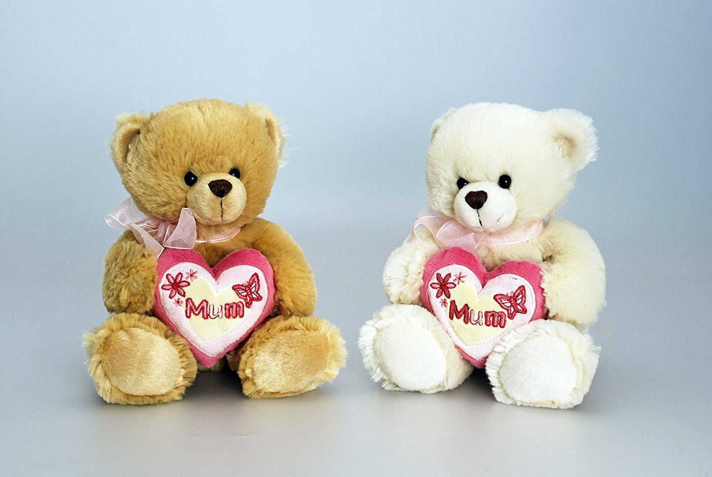 18cm (7") Mother's Day Cream Teddy holding a Heart with "Mum" incribed on it