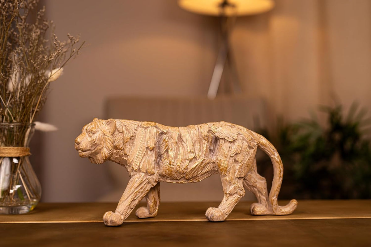 Driftwood Effect Resin Tiger Statue