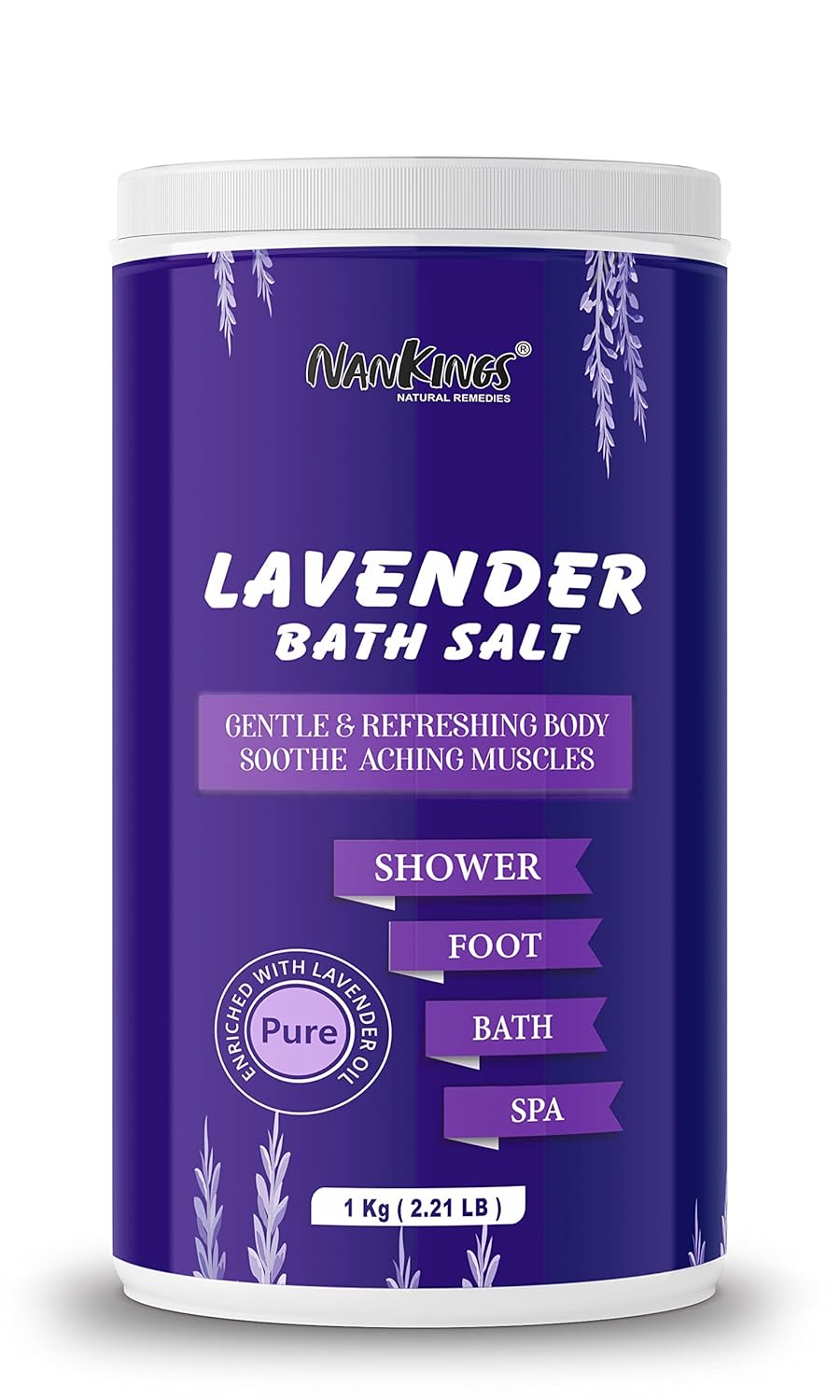 Lavender Bath Salt 1kg Soothing Aromatherapy with Epsom