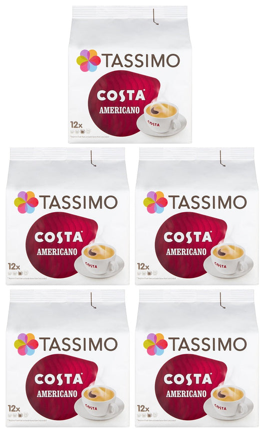 5 x Tassimo Costa Americano 12 X 19G (108G)