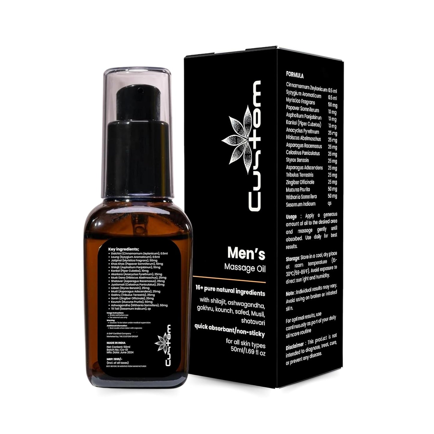 Men's 50ml Natural Lift-Up Massage Oil No Side Effects