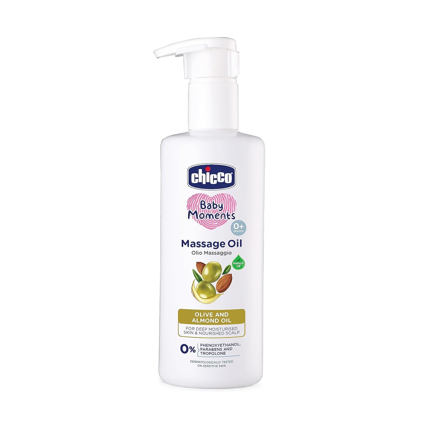 Chicco Baby Massage Oil 200ml Non-Sticky Moisturizing Formula