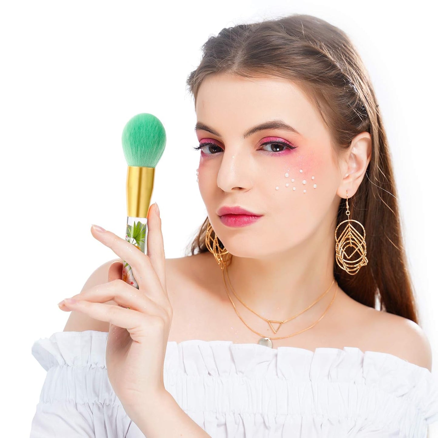 Docolor 14-Piece Tropical Makeup Brush Set - Professional Synthetic Brushes