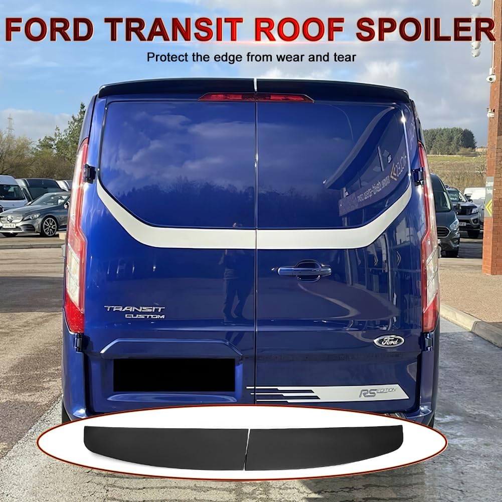 Rear Roof Spoiler for Ford Transit Custom 2013 2020 Black PU Plastic GEARZAAR