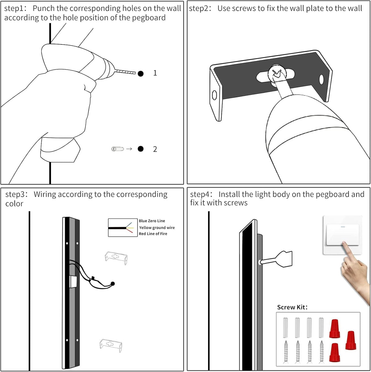 LED Outdoor Wall Light 80cm 3 Color 3000K 4500K 6000K Rainproof Mikeru
