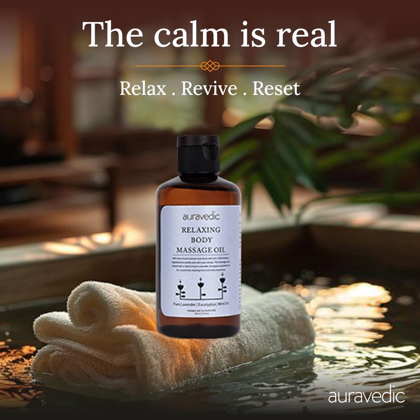 Lavender Eucalyptus Mint Body Oil 200ml - Relaxing Massage & Moisturizer