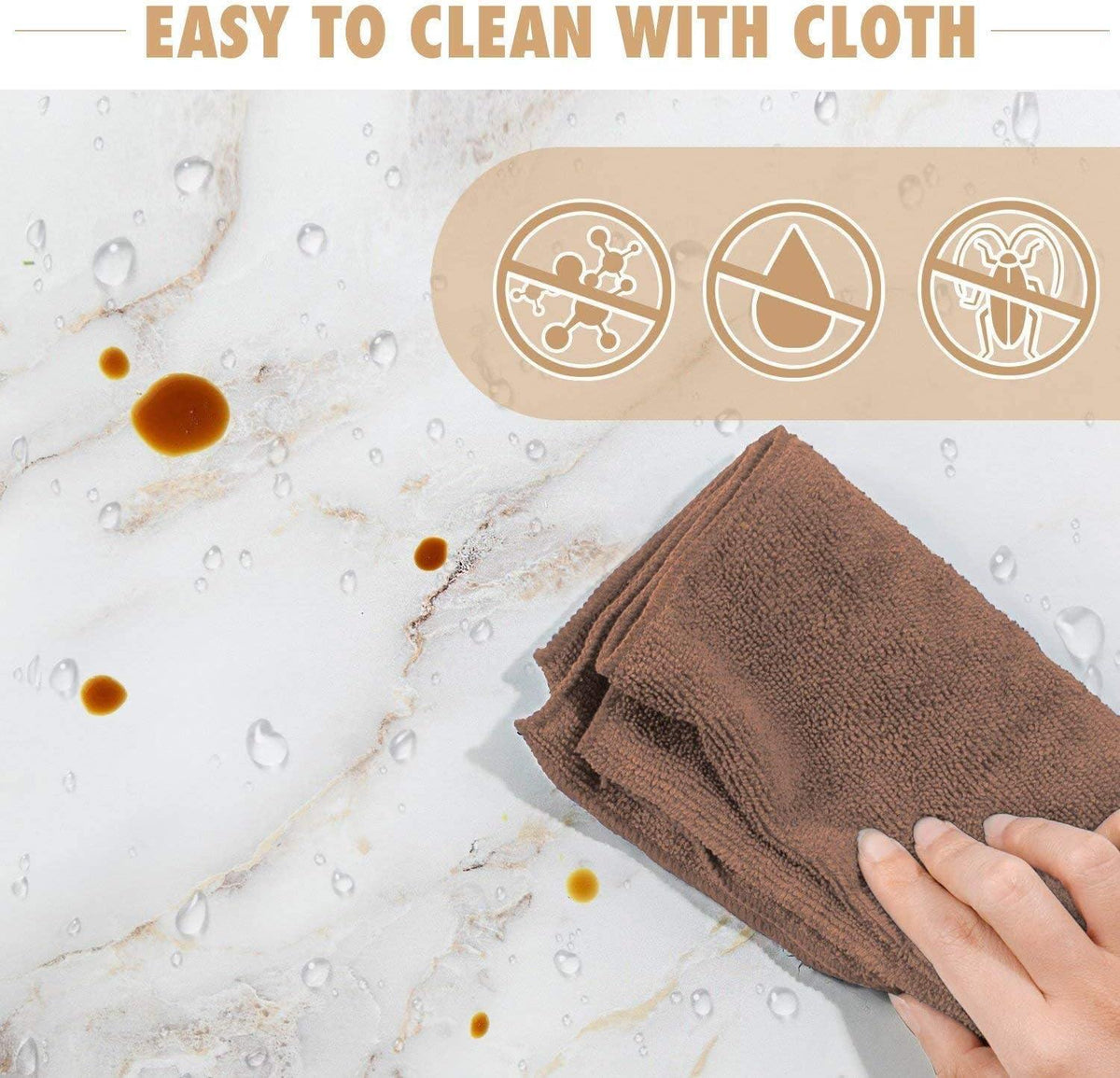 Marble Self Adhesive Sticky Paper 90x200cm Waterproof Vinyl Film Countertop