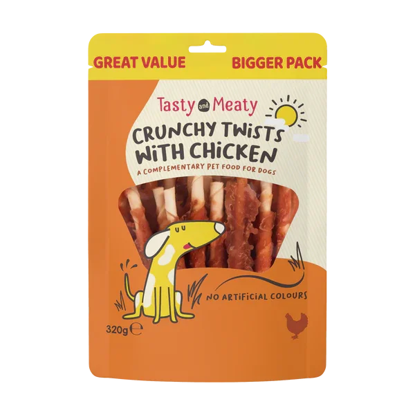 Tasty and Meaty Chewy Twists with Chicken 320g - Case of 4