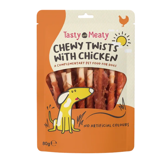 Tasty and Meaty Chewy Twists with Chicken 80g - Case of 12