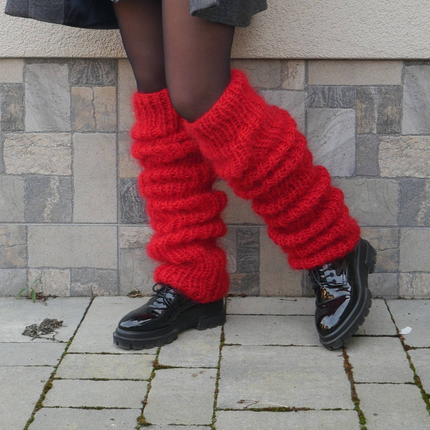 Autumn And Winter New Solid Color Mohair Long Tube Pile Style Foot Women's Fashion Casual Knitted Bunching Socks