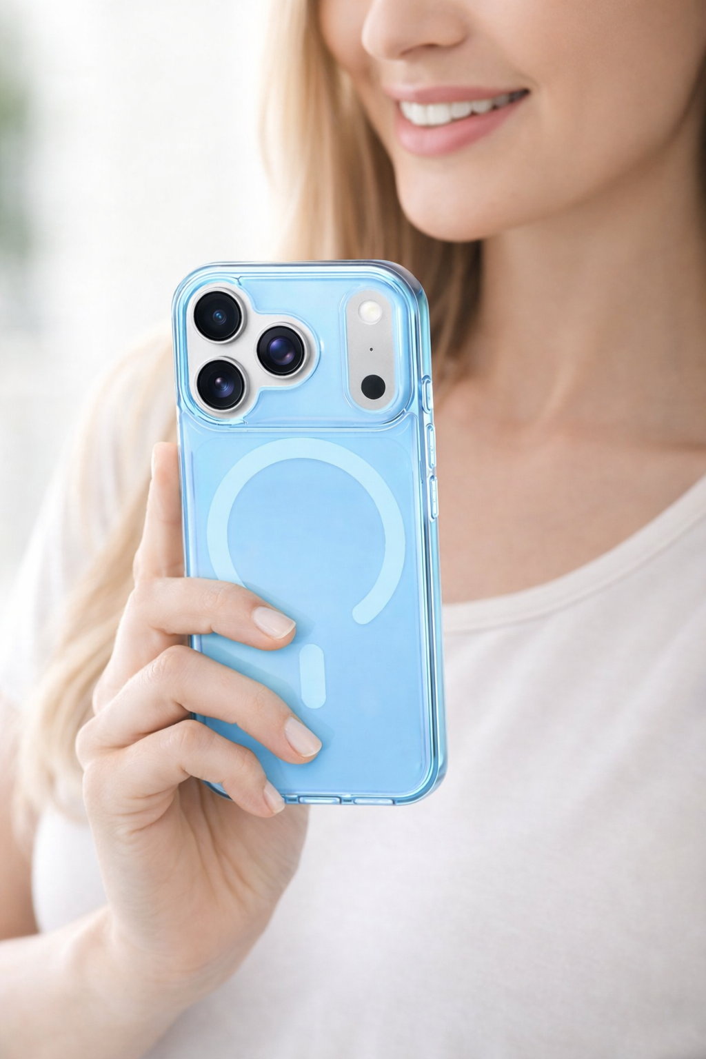 Electric Blue MagSafe iPhone Case – Shockproof TPU & PC Cover with Built-In Magnetic Ring | Free UK Shipping