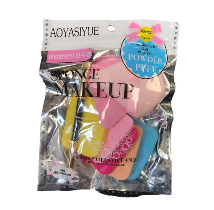 8Piece Makeup Sponges Puffs Brushes Set