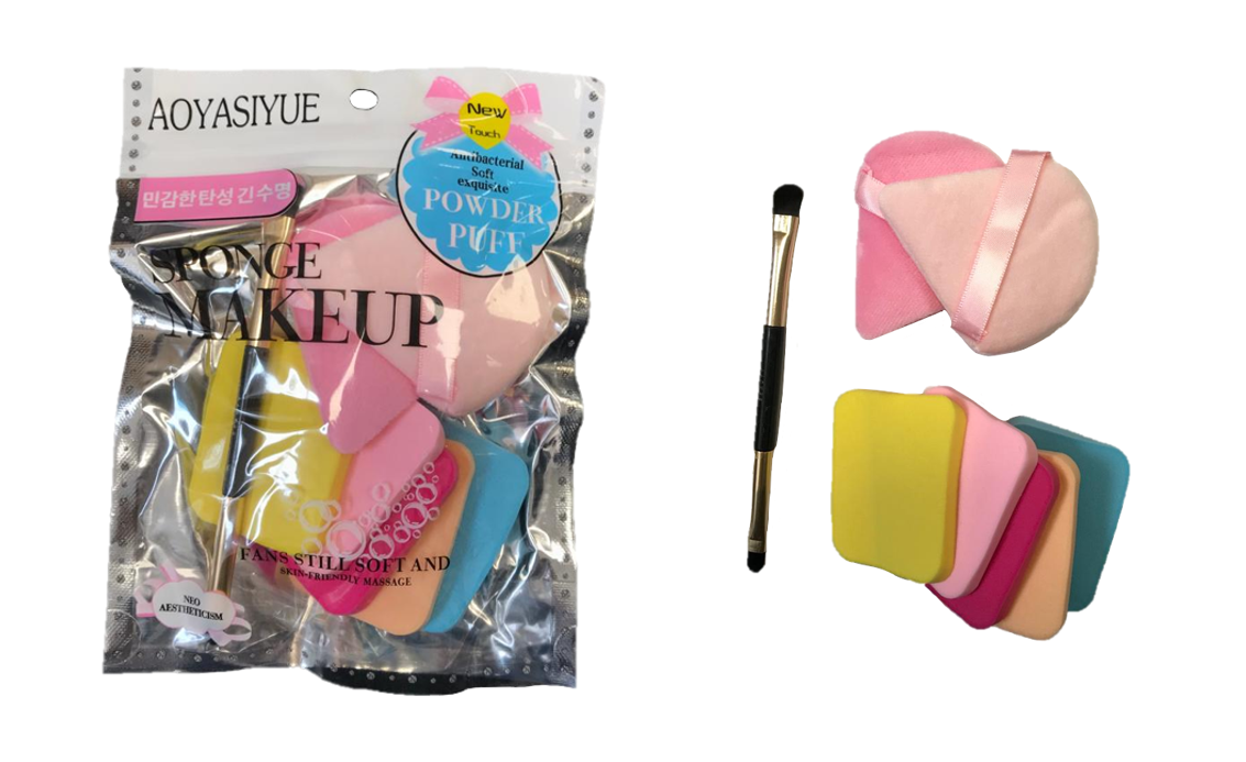 8Piece Makeup Sponges Puffs Brushes Set