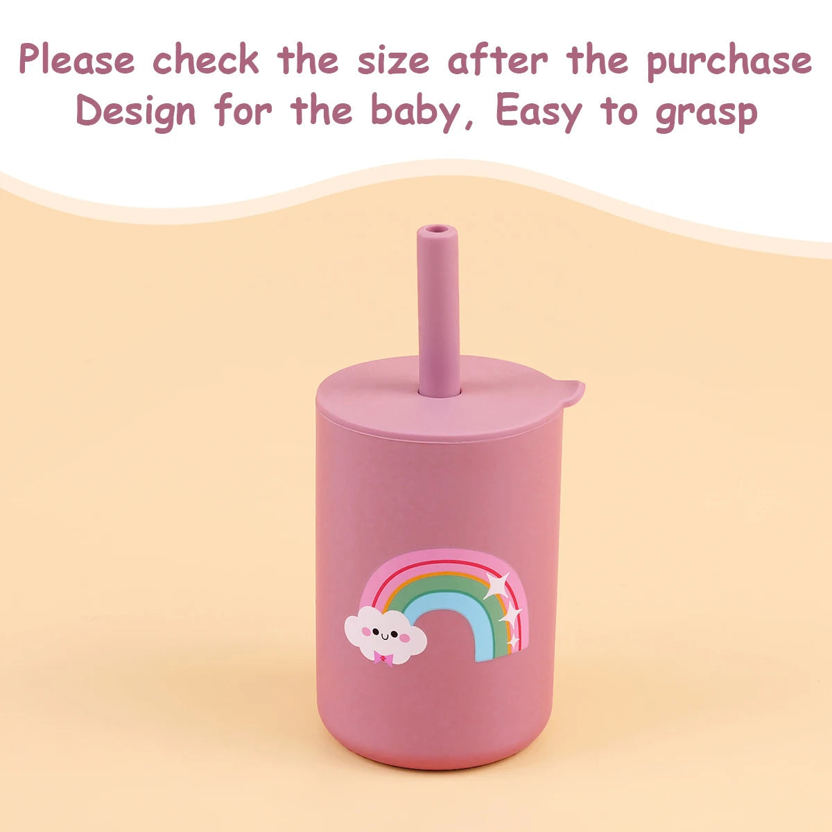 Silicone Baby Straw Cup - BPA-Free Anti-Hot Toddler Sippy Cup