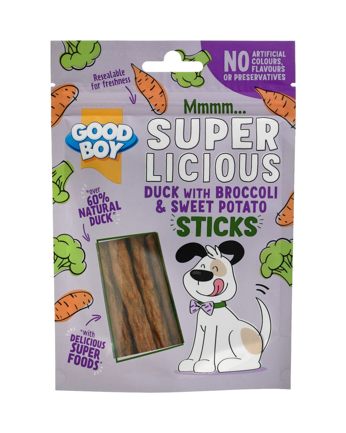 Good Boy Duck with Broccoli and Sweet Potato Sticks 70g - Case of 14