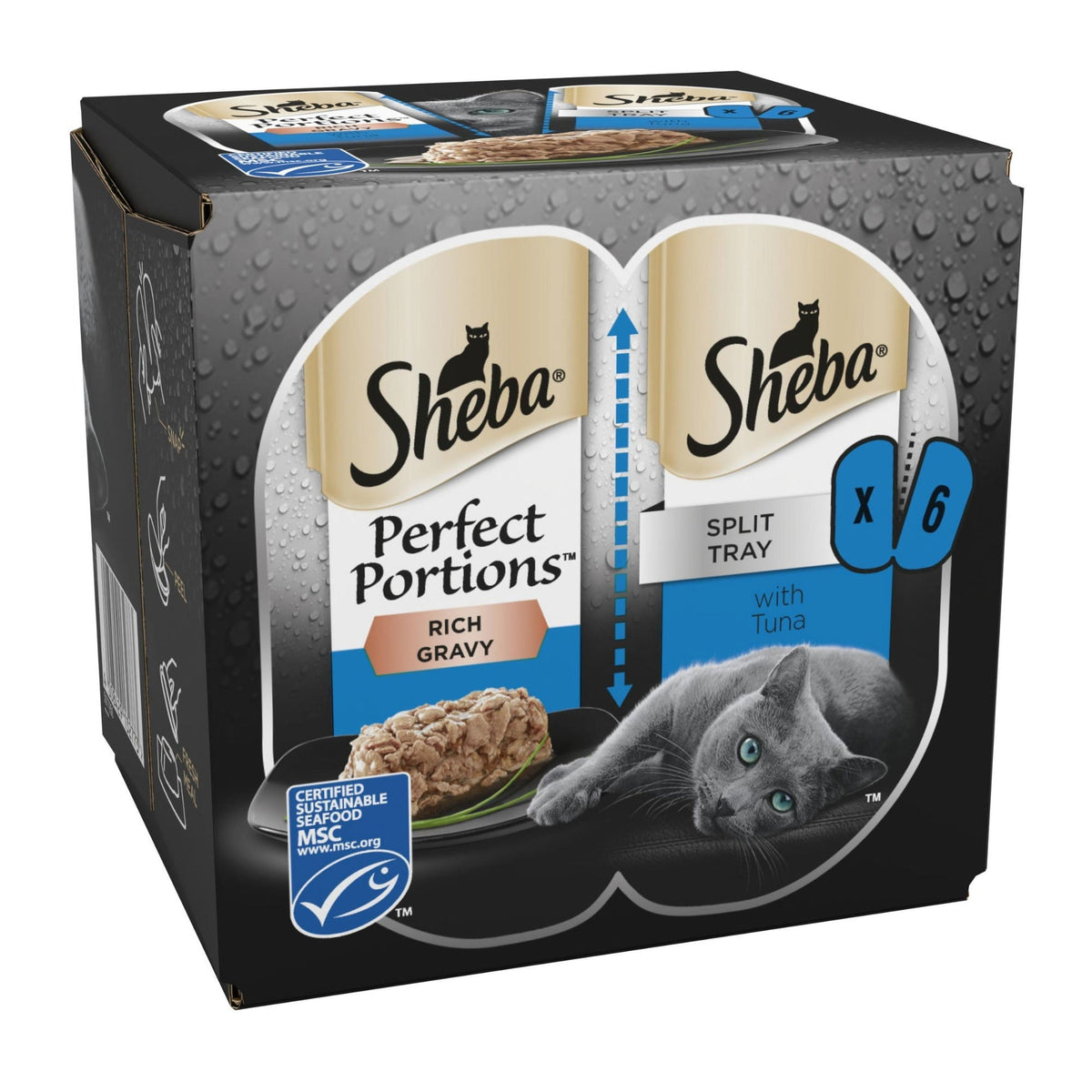 Sheba Perfect Portions Adult Wet Cat Food Trays in Gravy 6 x 37.5g - Case of 8
